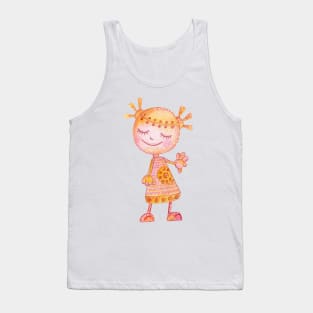 Drawing of Girl Tank Top